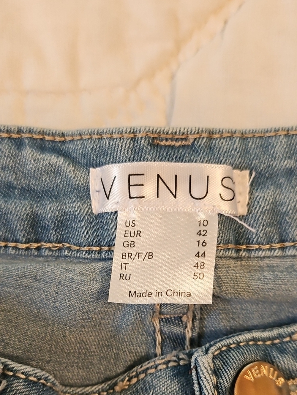 VENUS Mid Rise Floral Embroidered Jeans- Size 10 - Picture 11 of 12